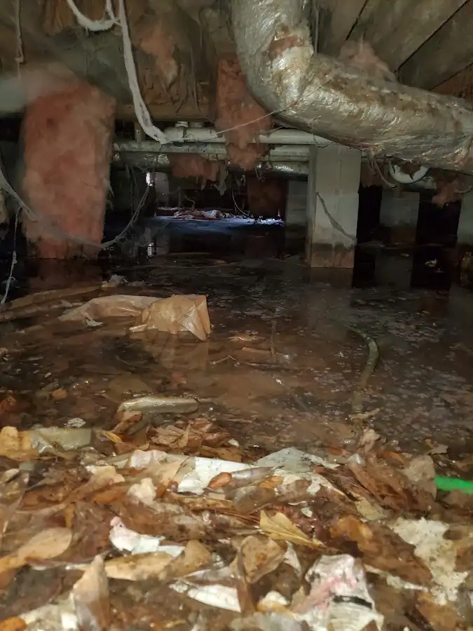 Crawl space flood assessment for Commercial Water Damage Restoration in Hayesville